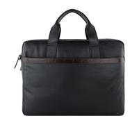 bugatti Corso DeLuxe maletín grande, napa vacuno, bolso unisex, cierre cremallera, negro