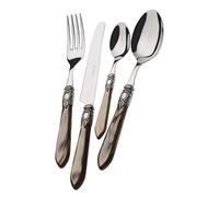 Bugatti Cubertería 24 Piezas Acero Inoxidable 18/10 (de) Oxford Anillo Plata Nácar Onyx Mango