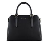 bugatti Ella Bolso de mano para mujer, bolso tipo bowling mediano estilo saffiano de piel sintética, negro