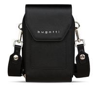 bugatti Ella cartera bandolera con compartimento para smartphone, monedero estilo Saffiano de piel sintética, negro