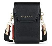 bugatti Ella cartera bandolera para mujer con compartimento para smartphone, monedero de piel sintética, negro