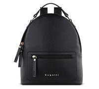 bugatti Ella mochila pequeña para mujer, mochila de día moderna estilo Saffiano de piel sintética, negra