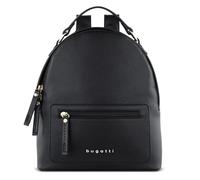 bugatti Ella mochila pequeña para mujer, mochila de día moderna estilo Saffiano de piel sintética, negra