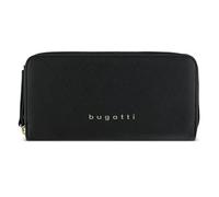 Bugatti Ella Monedero Grande para Mujer, Cartera Larga Estilo Saffiano de Piel sintética, Negro