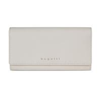bugatti Emilia Cartera de Mujer con Solapa y protección RFID, Elegante Cartera Larga de Piel, Crema