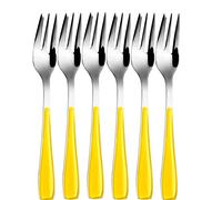 Bugatti ez6u-057 F17/6 Essenza 6 Piezas Juego de Cubiertos para Tartas Tenedores San/Acero Amarillo 16 x 20 x 3 cm