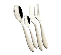 Bugatti GGAU-023F50 Gioia - Cubertería de 24 Piezas (Acero, 22 x 8 x 30 cm), Color Marfil