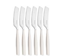 BUGATTI, Glamour, Juego de 6 esparcidores pequeños en Acero Inoxidable 18/10, con moldura del Sistema Pro-Tech (Marfil)