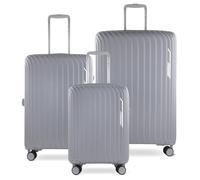 bugatti Hera Maleta rígida 3 Piezas Set con 4 Ruedas, Maleta de Viaje Ligera, Gris Claro