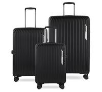 bugatti Hera Maleta rígida 3 Piezas Set con 4 Ruedas, Maleta de Viaje Ligera, Negro