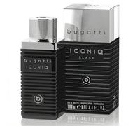 bugatti Iconiq Black Parfum Hombre 100 ml Leñoso Ambrado Perfume para hombre con complejas notas de cardamomo sándalo, lavanda y ámbar Markant Dark Eau de Toilette Hombre Perfume