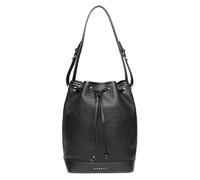 bugatti Isa bolso saco para mujer, bolso grande con cordón y efecto rafia de piel sintética, negro