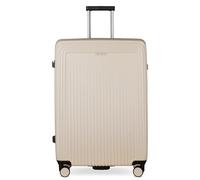 bugatti Linea Maleta rígida L con 4 Ruedas, Trolley de Viaje Grande de policarbonato, Beige