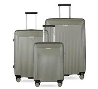 bugatti Linea Set de 3 Maletas rígidas S, M & L, Trolley de Viaje Resistente de policarbonato, Oliva