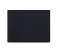 bugatti Luca Cartera con Solapa y protección RFID, Cuero auténtico, Negro