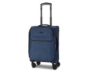 BUGATTI Maleta de cabina para hombre y mujer | Carro pequeño de 36,5 x 19,5 x 55 cm de material de poliéster flexible de alta calidad | extensible y doble rollo | Serie Valencia Soft