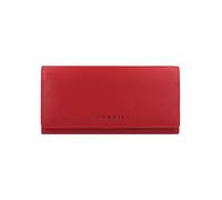 bugatti Mira Monedero Largo para señora con Solapa de Piel, protección RFID, Rojo