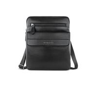 bugatti Nome Bolso bandolera de cuero, bolso cruzado para hombre, bolso bandolera mediano, negro