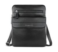bugatti Nome Bolso bandolera de cuero, bolso cruzado para hombre, bolso bandolera mediano, negro