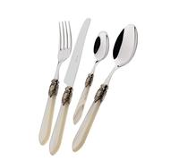 Bugatti - Oxford Servizio posate 24 Pz. Colore Avorio/Madreperla - Ghiera dorata