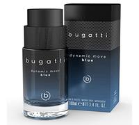 Bugatti Perfume de 100 ml I Agua de colonia aromática cítrica I Fragancia para hombre con combinación estimulante de lavanda, limón y almizcle I Dynamic I Move I Blue I marítimo, fresco y sensual y