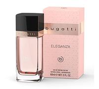 bugatti Perfume Mujer Eleganza EdP 60 ml I Sensual Eau de Parfum Mujer para todas las edades y para cualquier ocasión I Elegante combinación de fresa, cassis, iris y vainilla I Afrutado, en polvo y