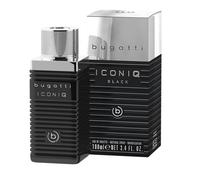 bugatti Perfume para hombre Iconiq Black 100 ml I Holzig-ambrit-scharfes Men Perfume con complejas notas de cardamomo, sándalo, lavanda y ámbar I markant Dark Eau de Toilette Hombre Perfume