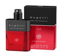 bugatti Perfume rojo performance para hombre, 100 ml, perfume oriental de fougères para hombre con pomelo, lavanda, pachulí y sándalo, potente con notas masculinas y cálidas de bosque