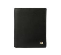 bugatti Roccia Cartera de Hombre en Acabado Saffiano de Cuero, con protección RFID, Negro-coñac