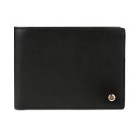 bugatti Roccia Cartera de Cuero con protección RFID, Billetera para Hombre en Acabado Saffiano, Negro-coñac