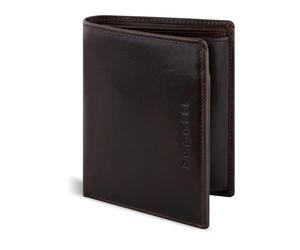 bugatti Romano, Cartera Vertical de Piel de Vacuno con protección RFID y Compartimento para Monedas, para Hombre - Marrón