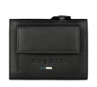 bugatti Romeo Cartera Mini de Cuero con Compartimento para AirTag, protección RFID y Compartimento para Monedas, Cartera Fina, Negro