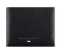bugatti Romeo Cartera Fabricada íntegramente en Piel, protección RFID, Bolsillo para Monedas con Bandera, Color Negro