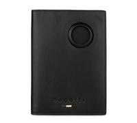 bugatti Romeo Funda para Pasaporte, Funda de Piel para Pasaporte con Compartimento para AirTag, protección RFID, Negro