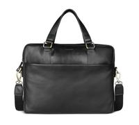bugatti Ryan Bolso business de cuero vacuno con compartimento para portátil de 15", bolso para hombre en negro