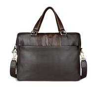 bugatti Ryan Bolso business de cuero vacuno con compartimento para portátil de 15", bolso para hombre en marrón