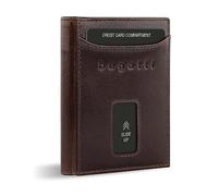 bugatti Secure Slim Mini Billetero de Piel, protección RFID, Tarjetero, marrón