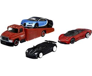 BUGATTI SET 4X TRUCK CAR TRANSPORTER - CHIRON - KOENIGSEGG AGERA R - McLAREN SPEEDTAIL VARIOUS