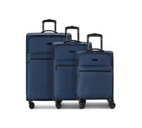 bugatti Valencia Soft 4 ruedas Juego de maletas 3 piezas Con asa expansible azul