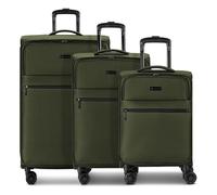 bugatti Valencia Soft 4 ruedas Set de maletas 3 piezas Con fuelle expandible verde