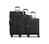 BUGATTI Valencia Soft Serie Valencia Soft - Juego de maletas de 3 piezas para hombre y mujer, 46,5 x 28,5 x 75 cm, material de poliéster flexible de alta calidad, ampliable y doble rueda