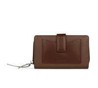 bugatti Viola Cartera Mujer L con Cremallera en Cuero, Cartera Grande con protección RFID, coñac-Gris