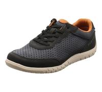 bugatti Zapatillas deportivas para hombre de piel sintética en color azul y marrón con cordones., Azul oscuro y negro, 43 EU