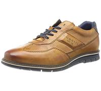 Bugatti Zapatillas Informales con Cordones de Piel para Hombre, con Acabado a Mano, con Cordones, Amarillo, 44 EU Ancho