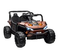 Buggy eléctrico AIYAPLAY UTV, con Mando a Distancia de 2,4Ghz, 2 Motores de 12 V, 2 velocidades, música, claxon, Luces, para niños de 3 a 5 años, marrón