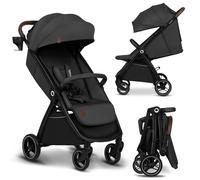 LIONELO INGRID Silla de paseo hasta 22 kg de 6 meses a 4 años Grandes ruedas giratorias 360° Suspensión total Se puede plegar con una mano Respaldo y reposapiés ajustables Capota XXL grande (Grey)