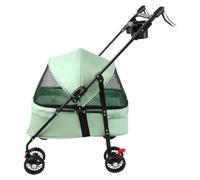 Buggy plegable para mascotas 3 en 1 - Capacidad de carga hasta 20 kg - de acero y EVA - con bolsa de transporte desmontable - Buggy carrito para animales pequeños hasta 20 kg - 50 x 70 x 95 cm (Verde