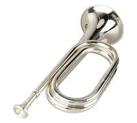Bugle C Militar C, Llave de Trompeta Brass Fácil de Tocar Caballería con la Boquilla Butles Bugle Trompet Standard para Principiantes de la Banda de Marcha Silver (SILVER)