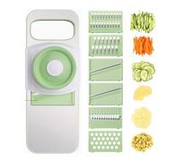 Bugucat Cortador de Vegetales, Rebanador de Vegetales Cortador de Papas 6 Cuchillas Intercambiables con Pelador de Frutas, Pelador de Vegetales Multicorte, Cortador de Juliana Para Todos Los Vegetales