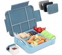 Bugucat Lunch Box 1330ML,Bento Box Infantil Fiambrera Hermetica con 6 Compartimentos y Cubiertos,Caja Bento a Prueba de Fugas para Niños, Almuerzo de Plástico Caja de Bento para Microondas